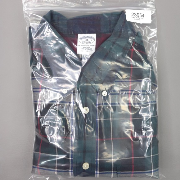 Brooks Brothers Shirt Mens XL Green Plaid Non Iron Supima Cotton Button Down - Picture 10 of 10